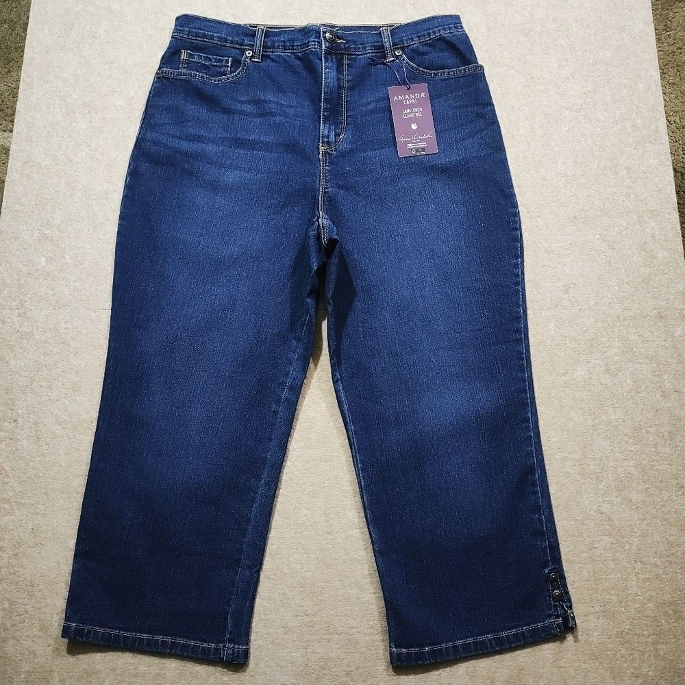 Gloria Vanderbilt Slimming Effect Capri Denim Blue Jean Pants #7